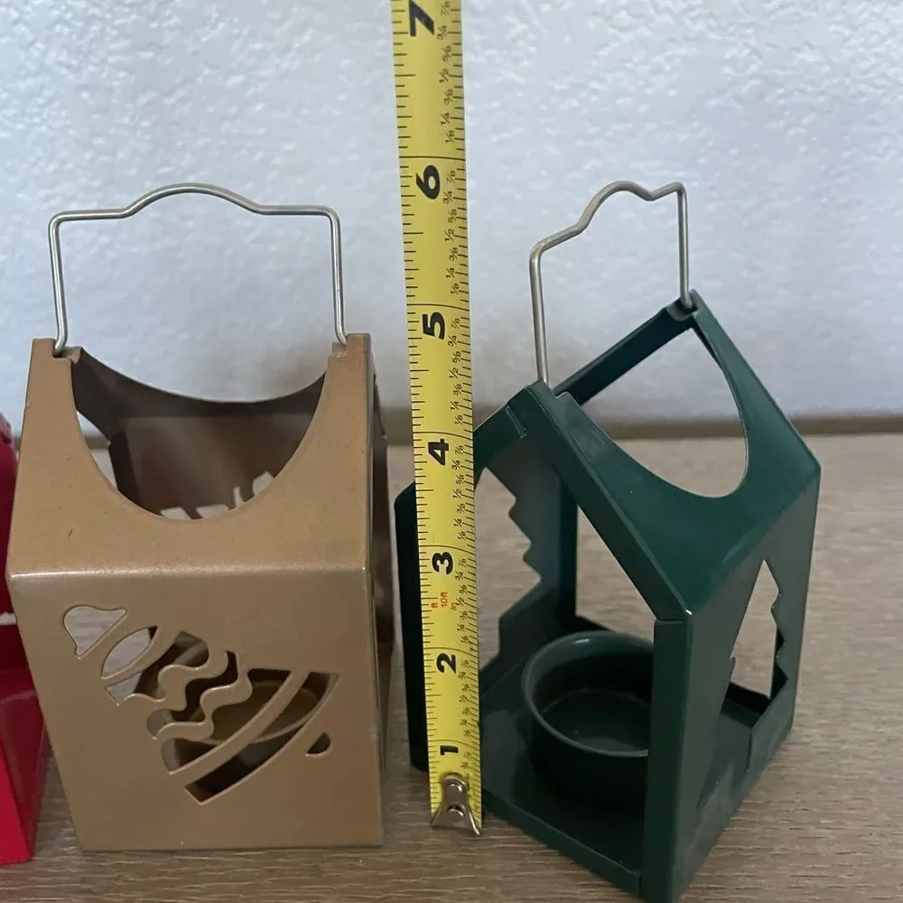 3-pc Christmas Metal Design Hanging Tea Light Candle Holders